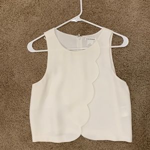 Club Monaco scalloped crop top